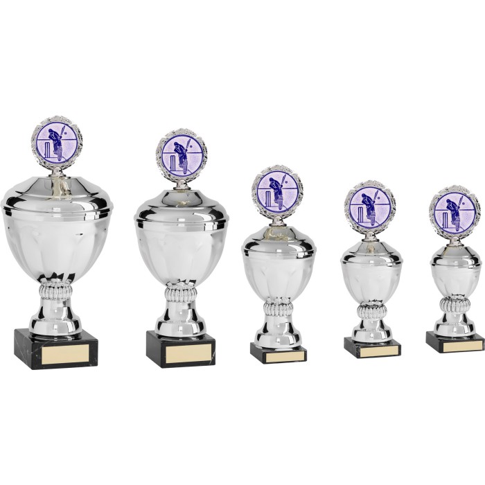 METAL CRICKET TROPHY WITH CHOICE OF SPORTS CENTRE - AVAILABLE IN 5 SIZES METAL CRICKET TROPHY WITH CHOICE OF SPORTS CENTRE - AVAILABLE IN 5 SIZES